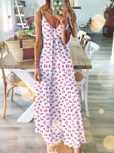 Women's Long Maxi Dress Boho Holiday Beach Summer Party Floral Sundress