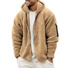 Men's Loose Coat Double-Sided Faux Velvet Warm Jacket Hooded Casual Jacket Slim