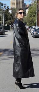 Leather Black Trench Coat Size M Wilson Leather Vintage