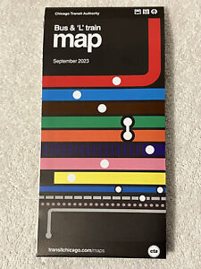 New CHICAGO TRANSIT AUTHORITY (CTA) BUS and RAIL “L” MAP September 2023