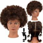 Afro Mannequin Head Human Hair Head Hairdresser African American Training Brown