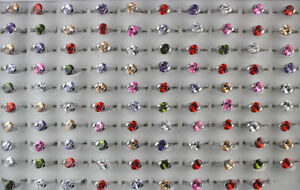 35pcs Lady Jewelry Wholesale Lots Fashion Cubic Zirconia Silver P Rings Free P