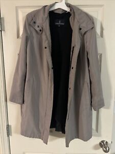 London Fog Trench Coat Women’s Size Small Beige Khaki Button Up Raincoat Jacket
