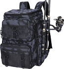 Fishing Backpack with Rod Holders, 42L Large Water-resistant Fishing Tackle Bag