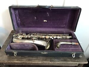 Vintage 1922 Silver C.G. Conn New Wonder C Melody Saxophone Sax + Original Case