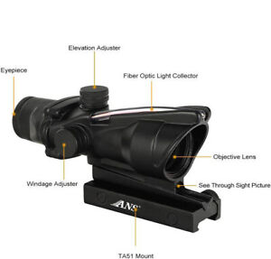ANS Optics Sight Real Fiber 1x32 Rifle Scope Tactical Reticle Red Dot
