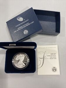 2021 W AMERICAN EAGLE SILVER Dollar PROOF West Point Type 1 Rev .999 21EA ~ RARE