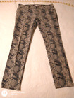 CAbi Diamondback Gray/Beige/Gray Snakeskin Skinny Jeans Size 12 Style# 958