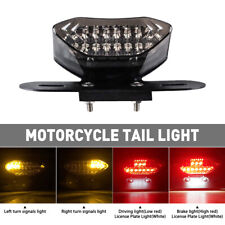 Universal Motorcycle License Plate With Stop Brake Tail Light LED Turn Signals