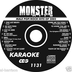 KARAOKE MONSTER HITS CD+G MALE POP/ROCK HITS OF 2002  #1131