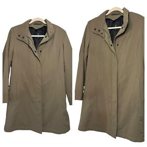 London Fog Ladies Army Green Zip Up Casual Trench Coat/Jacket Size Small Regular
