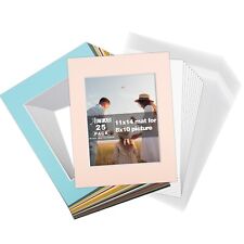 25 Pack Pre-Cut Picture Mats for Photos/Prints Backingboard + Clear Bag