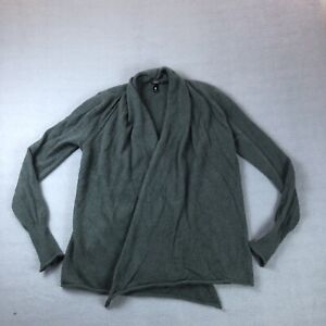 AQUA Womens Size Large 100% Cashmere Open Drape Cardigan Sweater Green