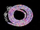 Purple Opal Natural Ethiopian Welo Fire Opal 3-5MM Gemstone Beads Necklace S865