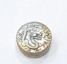 Chinese Silver Round Dragon Box with Mirror