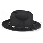 Open Road Hat Fedora Hat Pure Wool Felt Hat 7 1/4-7 3/8 Black-leather Band