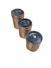 Kitchen Canister Set With Lids Stainless Steel 3 Sizes Vintage Food Storage