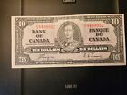1937 $10 Dollar Bank of Canada Banknote ET8480952 VF 20 Crisp