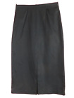 LIZ CLAIBORNE Women Lightweight Cotton Long Pencil Skirt Solid Black Pocket 16