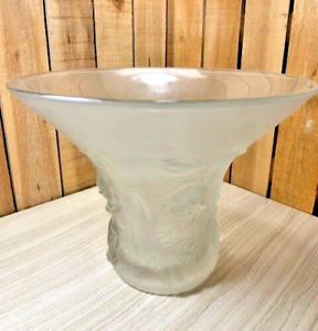 New ListingRose Bowl Vase Frosted Glass Flare Top 7