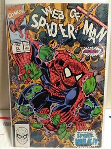 Web Of Spiderman 70, 1990 (First Spider-Hulk) Direct Edition 9.2 NM-