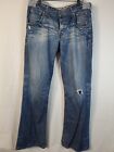 Vintage Guess Jeans Men's Size 34 Falcon Slim Bootcut Blue Denim Distressed