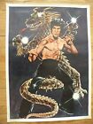 bruce lee poster vintage original rare bruce and dragon 22x31 in.