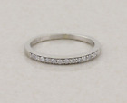 10k White Gold .09 carat Diamond Band Ring Size 6