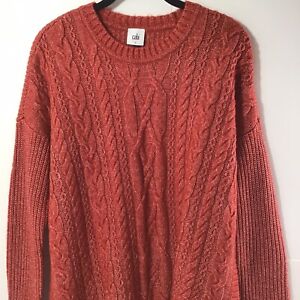 CAbi Oversized Playoff Pullover Sienna Cable Knit Sweater Small #4280 Fall 2022