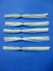 5 silicone Skirt WHITE/SILVER  #5-9252 Lure Spinnerbait Buzz jig Bass Tackle