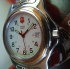 SWISS ARMY Watch~Men ClaSSiC OFFICERS 1884 Polished GOLD TT~Sapphire~FULL Length