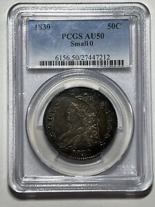 1830 Small 0 PCGS AU50 Capped Bust Half Dollar Great Original Look