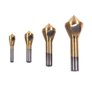 4Pcs Chamfer Countersink Deburring Drill Bits Set Cutting Metal Tool
