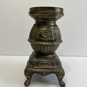 New ListingVintage Brass Pot Belly Stove Match Holder Pen Holder Vase 7 3/4