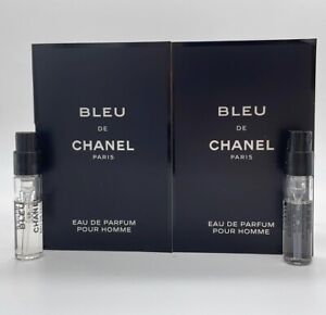 2x Chanel Bleu De Chanel Eau De Parfum EDP Sample Spray For Men .05oz/1.5ml each