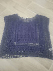 Lauren Conrad Crochet Top Blue Size Large