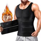Men's Neoprene Sauna Sweat Vest Body Shaper Tummy Control Zipper Sport Tank Top