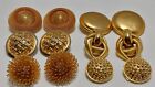 Lot Of Gold Tone Chuncky Vintage Clip On & Pierced Earrings Lot