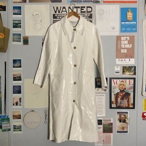Topshop Vinyl Trench Coat - Womens Size 2 - White - NWT