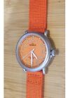 Shinola Runwell Watch with 41mm Orange Face & Orange Fabric Band.