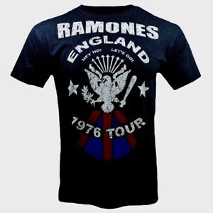 Mens Ramones Vintage Look England 1976 Tour Tribute-Music Band T Shirt NEW