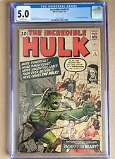 Incredible Hulk 5 CGC 5.0 Off White .  1963 1st App Tyrannus
