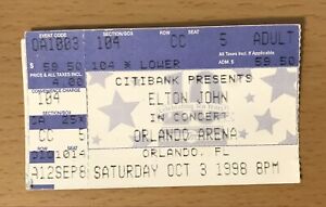 1998 ELTON JOHN ORLANDO CONCERT TICKET STUB GOODBYE YELLOW BRICK ROAD ROCKETMA 5