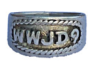Ring Band Sterling Silver What Would Jesus Do Size 8 Christian