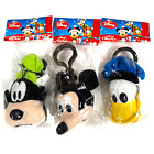 Set of 3 Disney Mickey Mouse Goofy Donald Duck Plush 3in Keychains Sealed Toys