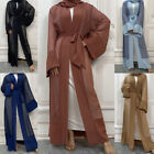 Muslim Women Hijab Abaya Long Dress Dubai Open Cardigan Islamic Gowns Arab Robe