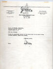 NEW YORK GIANTS 1939 LETTERHEAD, secretarial Bill Terry signature.