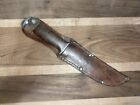 Vintage Finnish Scout Style Fixed Blade Knife With Leather Sheath Puukko