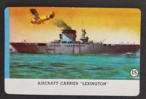 Aircraft Carrier Lexington 1944 US Navy Military Leaf Card (NM)
