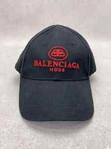 BALENCIAGA Baseball Cap Hat Black Cotton BB Logo Size L